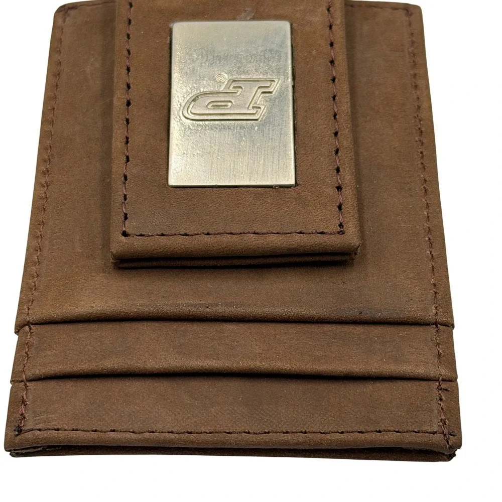 Eagles Wings Purdue Wallet Mens OS Brown Leather Money Clip Front Pocket **NEW**